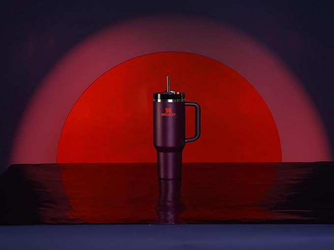 STANLEY Quencher H2.0 Flow State Tumbler, 40 oz, Plum | Handle and Straw | 3-Position Lid | Cup Holder Compatible for Travel | Insulated Stainless Steel Cup | BPA-Free