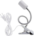 Clip Lamp Holder Adjustable Light Bulb Stand Clamp Lights Flexible Clamp Lamp E26/E27 Neck Clip Lighting Fixture Desk Lamp Holder with On/Off Switch Study Reading Lamp (No Bulb)