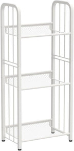 Bookshelf Storage Shelf Small Bookcase Freestanding Storage Stand for Living Room, Bedroom, Kitchen Rust Resistance, Easy Assembly Free Combination Multi-Functional Organizer (3 Tiers, White)