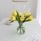 Buart Yellow Flowers Artificial Luxury Big Tulip Valentine's Day Mother's Day Easter Home Kitchen Wedding Decorations(11pcs)