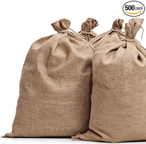 Burlap Bags 22" x 36" - Great for Planting/Gardening - Kids Sack Bag - Plant Covers - Sacks Burlap by Sandbaggy - Food Grade (Pack of 500)