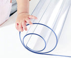 Wadrac 18x54 in Clear Plastic Dining Tablecloth Protector Crystal PVC Table Cover Protector 1.5mm Thick Rectangle Office Desk Mat Cover Coffee Table Pad for Home End Table Night Stand Dresser Cabinet