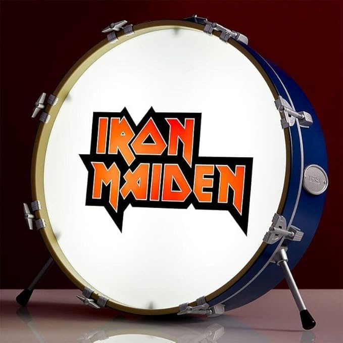 NUMSKULL Iron Maiden Logo 3D Drum Lamp - Desk Lamp for Bedroom, Office, Home, Study, Work - Official Iron Maiden Merchandise