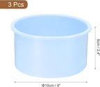 uxcell 3-Piece Round Cake Pans, 4-Inch Silicone Molds for Baking, Nonstick & Quick Release Circle Pans for Layer, Smash & Cheese Cakes - Light Blue