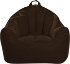 Posh Creations Structured Comfy Bean Bag Chair for Gaming, Reading, and Watching TV, Malibu Lounge, Microsuede - Chocolate