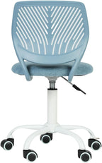 FurnitureR Writing Task Chair for Teens Boys Girls 360 Rolling Wheels Fabric Soft Pad Seat Breathable Backrest, Height Adjustable Liftup 29.5"-34.3",Blue Fabric