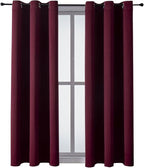 ChrisDowa Grommet Blackout Curtains for Bedroom and Living Room - 2 Panels Set Thermal Insulated Room Darkening Curtains (Burgundy Red, 38W x 54L)