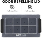 Clearcube Crystal Clear Ice Cube Maker - 6 Piece Directional Freezing System - Makes 8 Jumbo 2 Inch Crystal Clear Ice Cubes - No Odor Lid No Freezer Burn - Perfect for Whiskey Cocktails and More