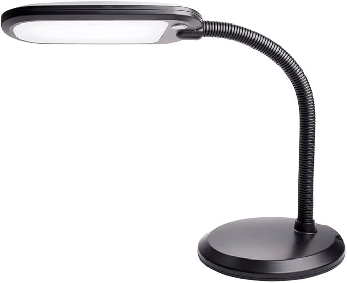 Newhouse Lighting NHDK WH Eos Reading & Craft Table LED Desk Lamp, Dimmable &Light Color Adjustable, Gooseneck Task Light, Black (NHDK-EO-BK)
