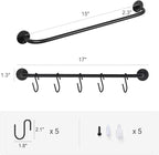 Mkono Wall Mounted Mug Holder, Coffee Cup Hanger Rack with 5 Hooks, 1 Pack | Kitchen Rod, Space Saving, Easy Assembly, Wall & Under Cabinet, Durable Metal, Kitchen Dining Bar Organizer, Multi-Function