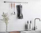 HOMSSEM Dishwashing Gloves with Hanging Hooks 2Pairs of Dish Gloves Latex Navy, Gray Rubber Gloves for Cleaning