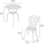 3-Piece Patio Bistro Furniture Set Cast-Aluminum Bistro Table Set for Lawn,Garden,Backyard