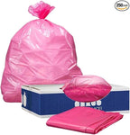 Plasticplace 12-16 Gallon Trash Bags │ 1.2 Mil │ Pink Garbage Can Liners │ 24” x 31” (250 Count)