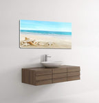 DZL Art S73962 Beach Picture Decor Ocean Painting Canvas Wall Art Prints of Starfish and Seashell on Sandy Seaside Ready to Hang for Living Room Bedroom Office Wall Decor Home Decoration