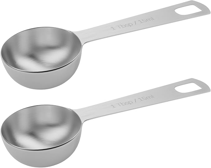 2PCS 1tbsp (3tsp, 15ml, 1/2oz) Single Measuring Spoon, Stainless Steel Individual Teaspoons Only