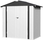 Greesum 6x4FT Outdoor Storage Shed, Metal Storaged Sheds with Lockable Doors, Sheds & Outdoor Storage for Bike, Backyard, Pool and Garden, White