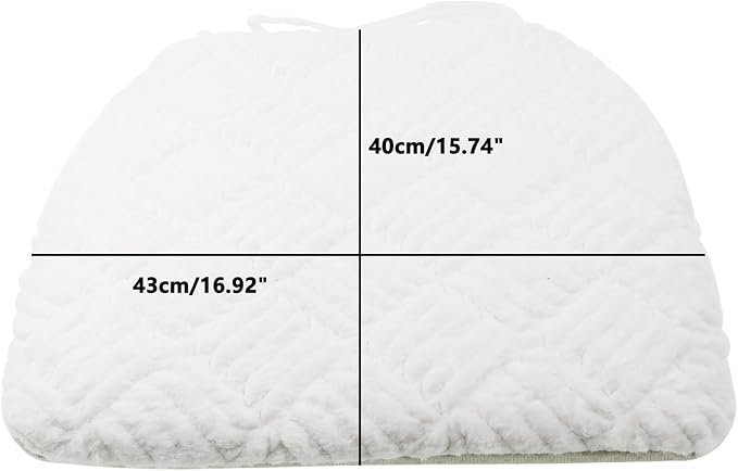 Plush Chair Cushion, Oval Chair Cushion Pad,Ultra Soft Nonslip Seat Pad,Comfortable Chair Cushion Cover,2PCS Memory Foam Chair Seat Cushion for Home Office Kitchen Dining Chairs White
