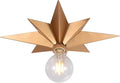 16 inch Flush Mount Ceiling Light, Gold Star Light Fixture, Farmhouse Star Ceiling Light, Vintage Flush Lighting Ceiling for Hallway, Entryway, Study, Bedroom, Stair, Foyer, Kitchen, Bathroom - Metal