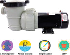 Rx Clear Dorado 1 HP Dual Port Pump | Above-Ground Swimming Pool Pump | 115V 7.3 Amps | See-Through Strainer Cover | Energy Efficient | Low Maintenance