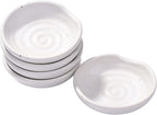 3.1 Inch Porcelain Side Dish Bowl Seasoning Dishes Soy Sauce Dishes Dipping Sauce Bowls-Set of 5,Soy Sauce Dish with Mouth(White)