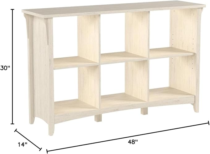 Bush Furniture Salinas 6 Cube Organizer in Antique White