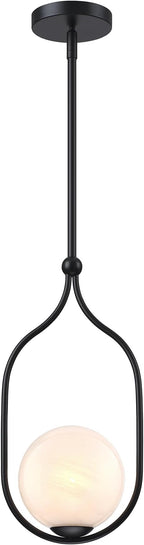 Globe Pendant Light, Modern Bubble Chandelier and Hand Blown Glass Chandelier with Black Finish Adjustable Rods for Kitchen Island Dinning Room Bedroom Living Room Home Owners