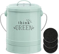 Barnyard Designs 1.2 Gallon Kitchen Counter Compost Bin with Lid (Mint) | Countertop Composter with Smell-Absorbing Filters and Removable Inner Bucket; Food Waste Pail for Easy Cleaning