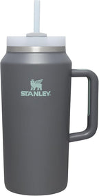 STANLEY Quencher H2.0 Flow State Tumbler, 64 oz, Charcoal | Handle and Straw | 3-Position Lid | Large Capacity for Travel & Sports| Insulated Stainless Steel Cup | BPA-Free