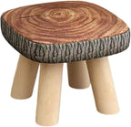 Solid Wood Stool Home Square Low Stool Cute Children's Sofa Stool Chair Fashion Cartoon Creative Small Stool for Kids and Adult, Changing Stool Coffee Table Stool, Bear 330lb (Tree Stump)