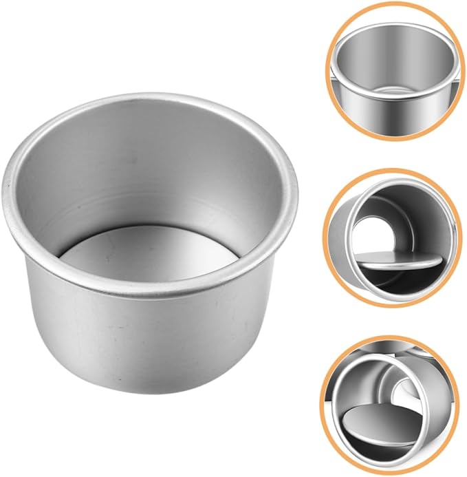 Ciieeo 6-Piece Removable Bottom Round Cake Pans Set 2-Inch Aluminum Alloy Baking Tins for Mini Cakes Nonstick Easy Clean Suitable for Home Baking