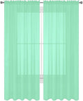 2 Piece Solid Elegant Sheer Curtains Fully Stitched Panels Window Treatment Drape (54" X 120", Mint)