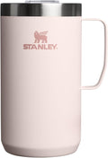 STANLEY Everyday Camp Mug 24oz | Drink Through Lid | Cup for Coffee, Tea and Drinks | Insulated Stainless Steel Coffee Mug | BPA-Free | Rose Quartz