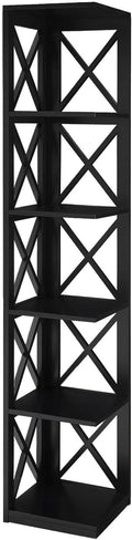 Convenience Concepts Oxford 5 Tier Corner Bookcase, Black