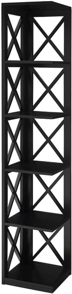 Convenience Concepts Oxford 5 Tier Corner Bookcase, Black