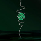 Glow in The Dark Wind Spinner Tail Gazing Ball Spiral Decorative Spiral Tail Wind Spinner Stabilizer Sun Catcher,Indoor Outdoor Hanging Art Garden Decoration Wind Sculpture Stabilizer-13in