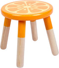 9 Inch Kids Solid Hard Wood Fruit Chair, Crafted Hand-Painted Wood with Assembled Four-Legged Sitting Stool, Bedroom, Playroom, Orange Furniture Stool for Toddler, Children, Boys, Girls(Orange)