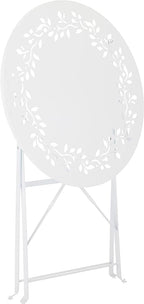 Alpine Corporation Indoor/Outdoor 3-Piece Bistro Set Folding Table and Chairs Patio Seating, White