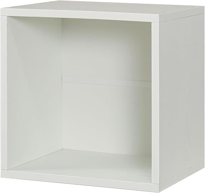 Magic DIY Cube Storage Organizer -Cube Storage Shelf -Wood Storage Cubes -Stackable Cubes Perfect for Books Clothes Toy(Pure White-Washed, General Cube)