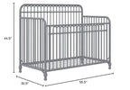 Little Seeds Ivy 3-in-1 Convertible Metal Crib, Dove Gray