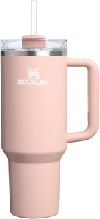 STANLEY Quencher H2.0 Flow State Tumbler, 40 oz, Peach Whip Gloss | Handle and Straw | 3-Position Lid | Cup Holder Compatible for Travel | Insulated Stainless Steel Cup | BPA-Free