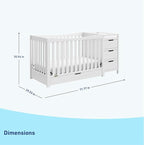Graco Remi 4-In-1 Convertible Crib & Changer With Drawer (White) – GREENGUARD Gold Certified, Crib And Changing-Table Combo, Includes Changing Pad, Converts To Toddler Bed, Full-Size Bed