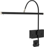 Cocoweb 19" LED Grand Piano Light in Black with Satin Nickel Accents with Dimmer Clip