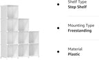 FUNLAX Cube Storage Shelf, 9 Storage Cubes Closet Organizers and Storage Portable Cube Storage Organizer Plastic Bookshelf Bookcase for Study Room, Bedroom, Office, White