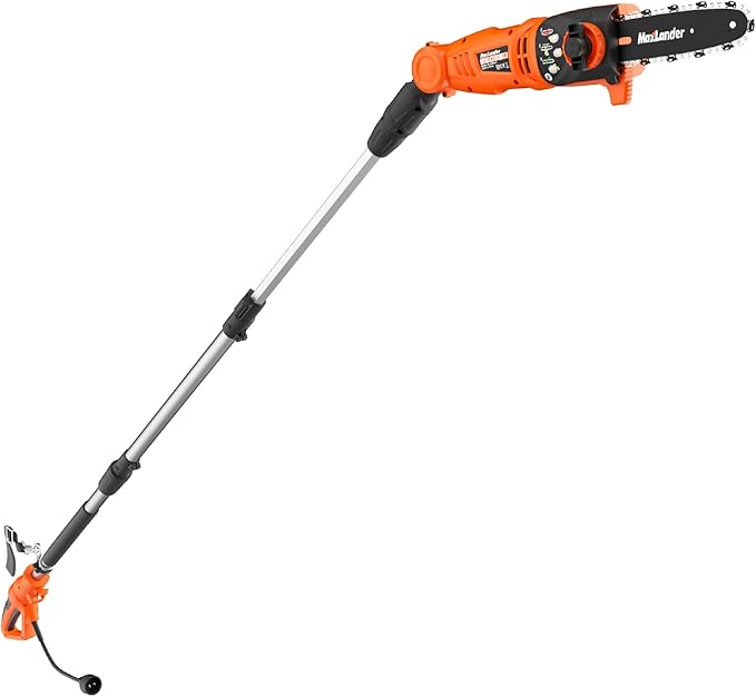 MAXLANDER 8-Inch Electric Pole Saw Corded - 6 Amp Pole Saws for Tree Trimming, 15-Feet MAX Reach Pole Saw, 31ft/s Cutting Speed - Easy Tree Trimming & Tool-Free Setup