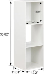 PACHIRA E-Commerce Wooden Storage Cubes Bookcase, Unit Shelf, Closet Cabinet, Organizer Rack in Living Room, Bedroom, Study, 3 Cube, White