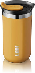 WACACO Octaroma Lungo Vacuum Insulated Coffee Mug, Double-wall Stainless Steel Travel Tumbler With Drinking Lid, 10 fl oz(300ml)， Amber Yellow