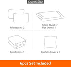 Kids Gaming Bedding Sets, 6 Piece Gamer Comforter Sets for Teens Boys Full Size for Bedroom Comforter Set Adult 3D Gamepad Microfiber Bedding Sets Fits All Season (Full Comforters Set)