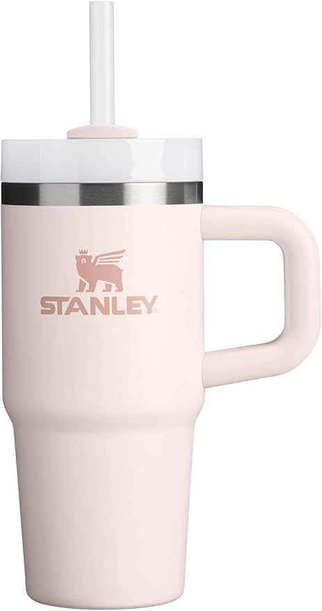 STANLEY Quencher H2.0 Flow State Tumbler, 14 oz, Rose Quartz 2.0 | Handle and Straw | 3-Position Lid | Cup Holder Compatible for Travel | Insulated Stainless Steel Cup | BPA-Free