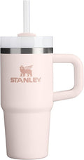 STANLEY Quencher H2.0 Flow State Tumbler, 14 oz, Rose Quartz 2.0 | Handle and Straw | 3-Position Lid | Cup Holder Compatible for Travel | Insulated Stainless Steel Cup | BPA-Free