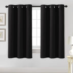 H.VERSAILTEX Blackout Curtains for Bedroom Thermal Insulated Room Darkening Living Room Curtains 63 Inch Long Grommet Privacy Protection Window Curtain Panels/Drapes for Nursery, 2 Panels,Jet Black